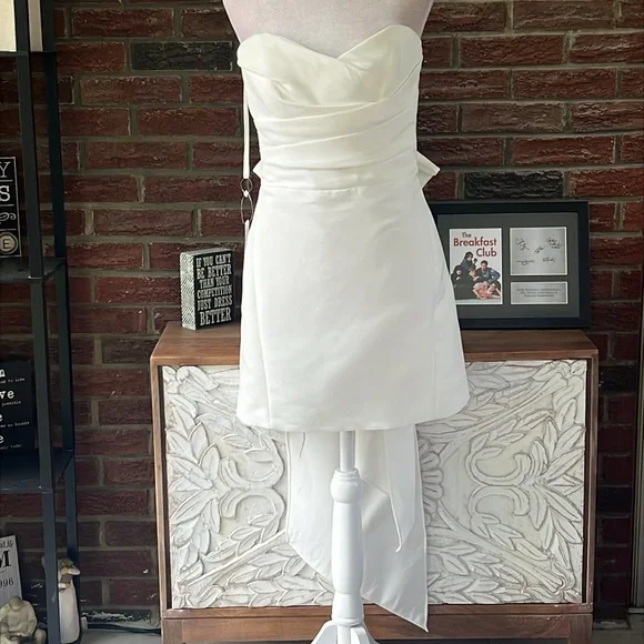 Amsale Strapless Silk Faille Bow Dress NWT Size 10